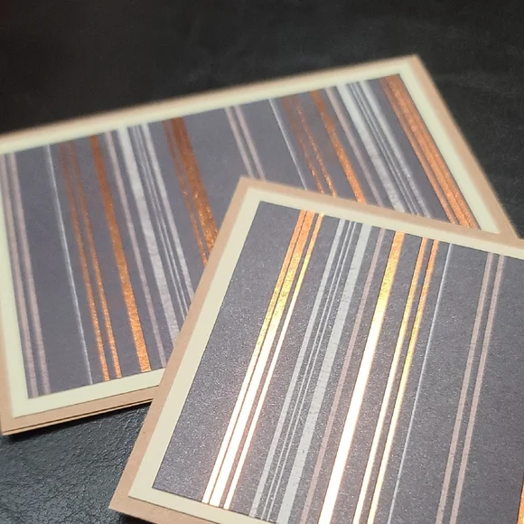 Bronzed Metallic & Brown 24 Note Cards for Personalized Thank You cards NWT - Picture 6 of 8